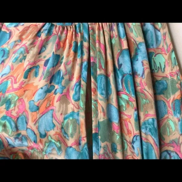 Anthropologie Plenty by Tracy Reese watercolor floral teal silk halter maxi dres - Picture 3 of 9